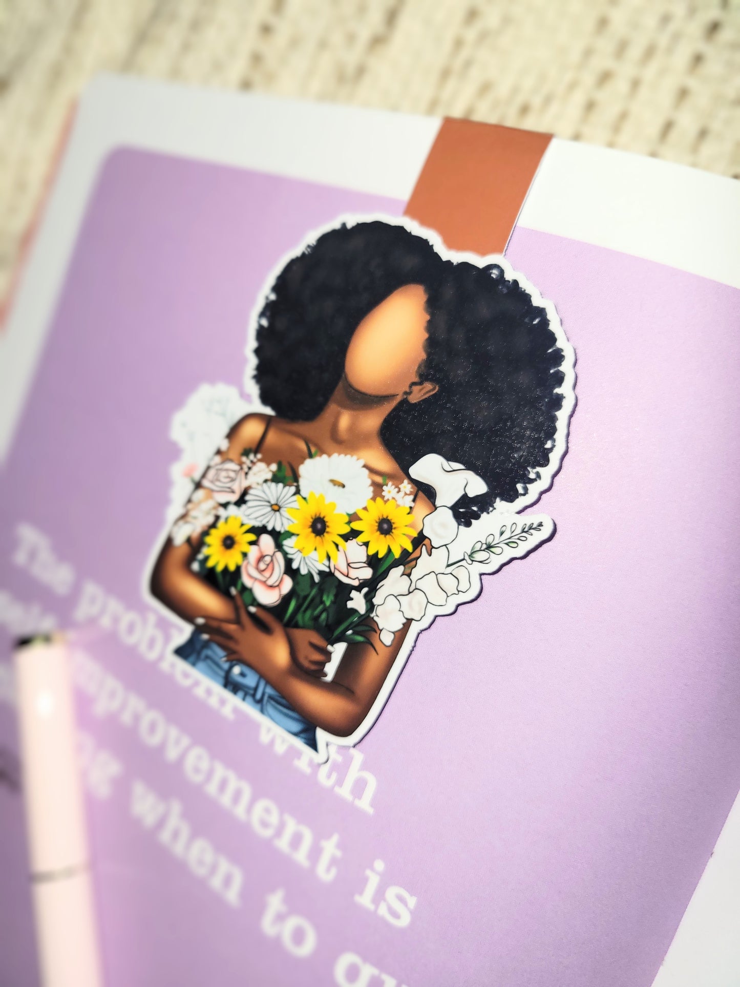 Flowered Girl Magnetic Bookmark
