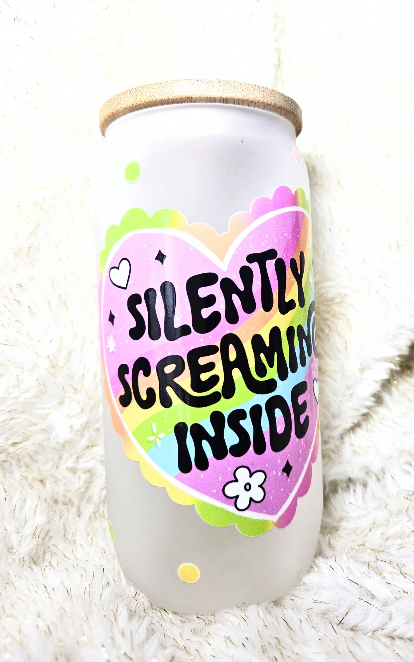 Silently Screaming Inside Glass Cup