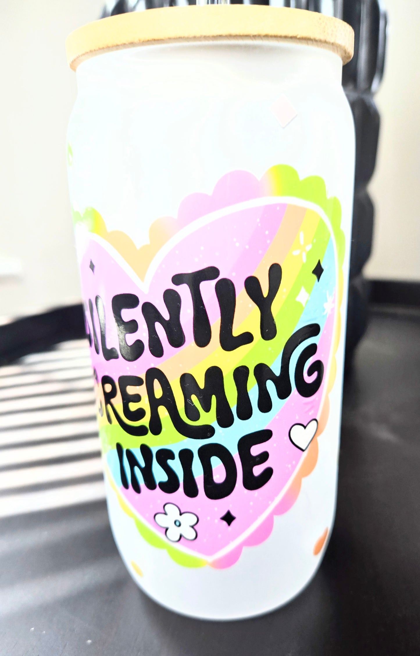 Silently Screaming Inside Glass Cup
