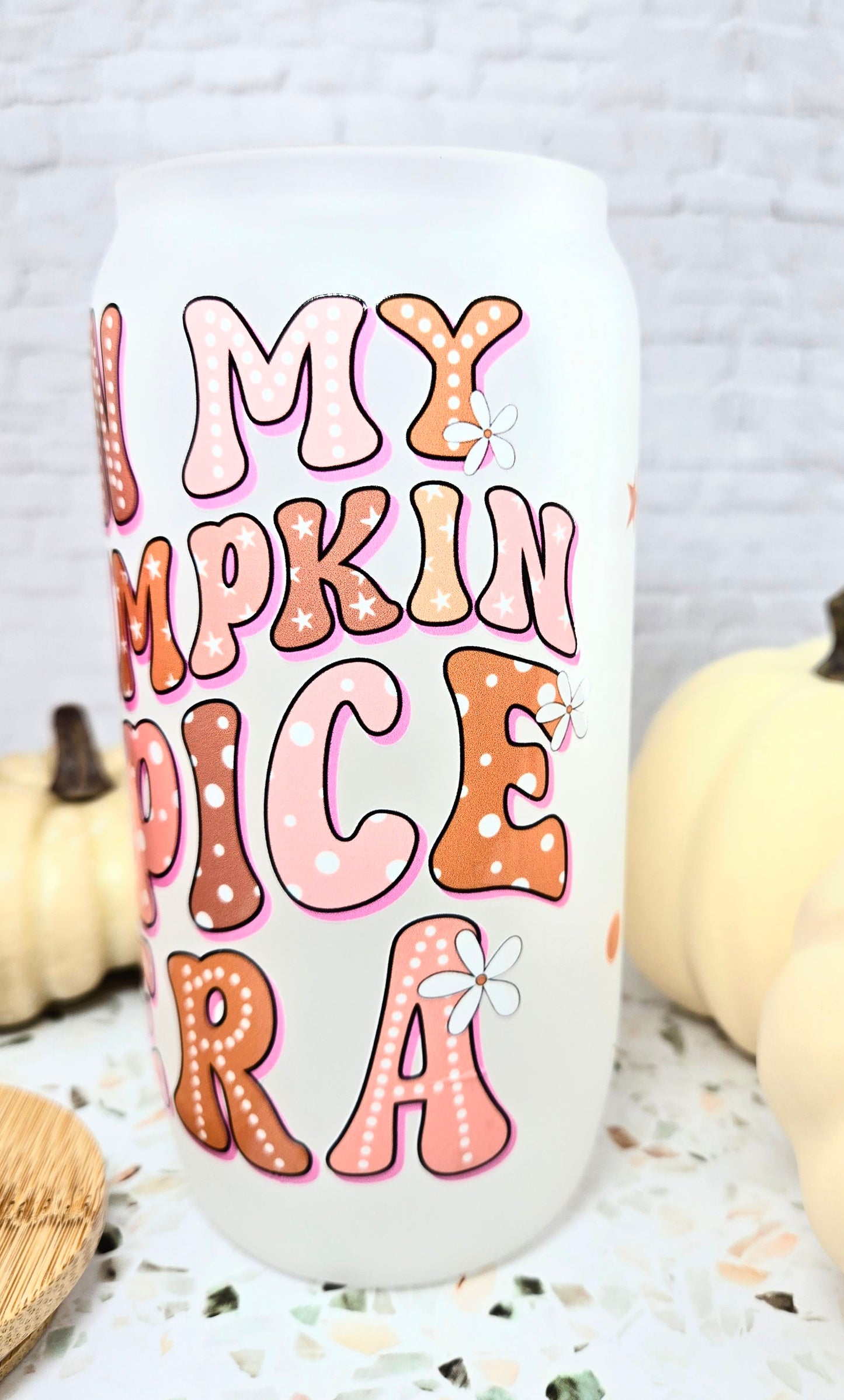 In My Pumpkin Spice Era Glass Cup