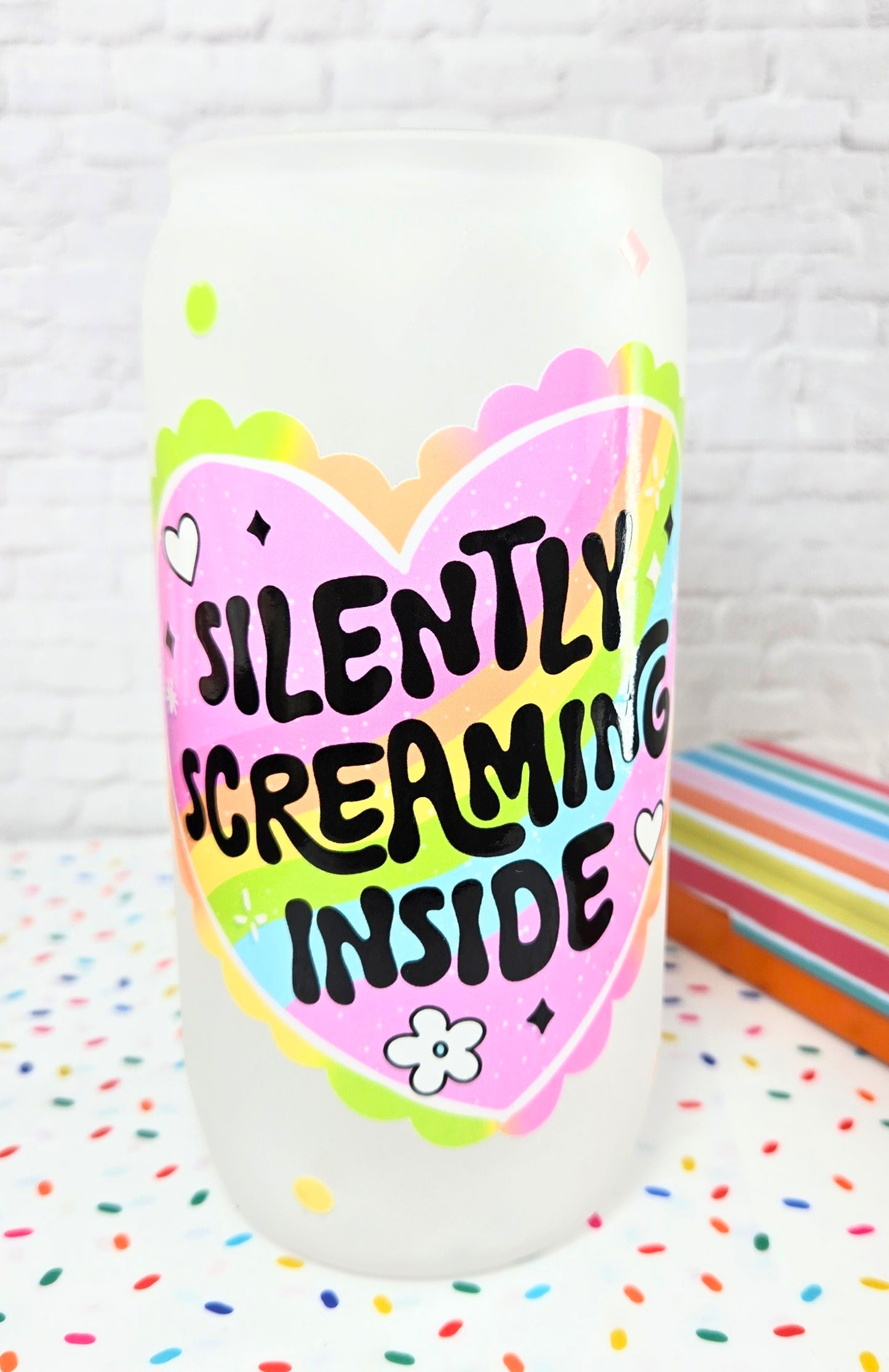 Silently Screaming Inside Glass Cup