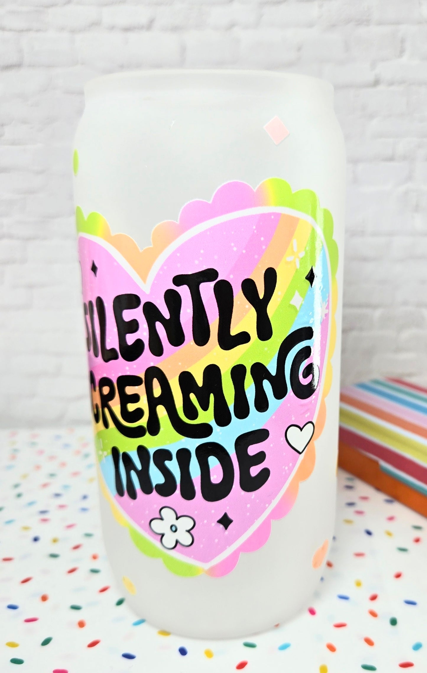 Silently Screaming Inside Glass Cup