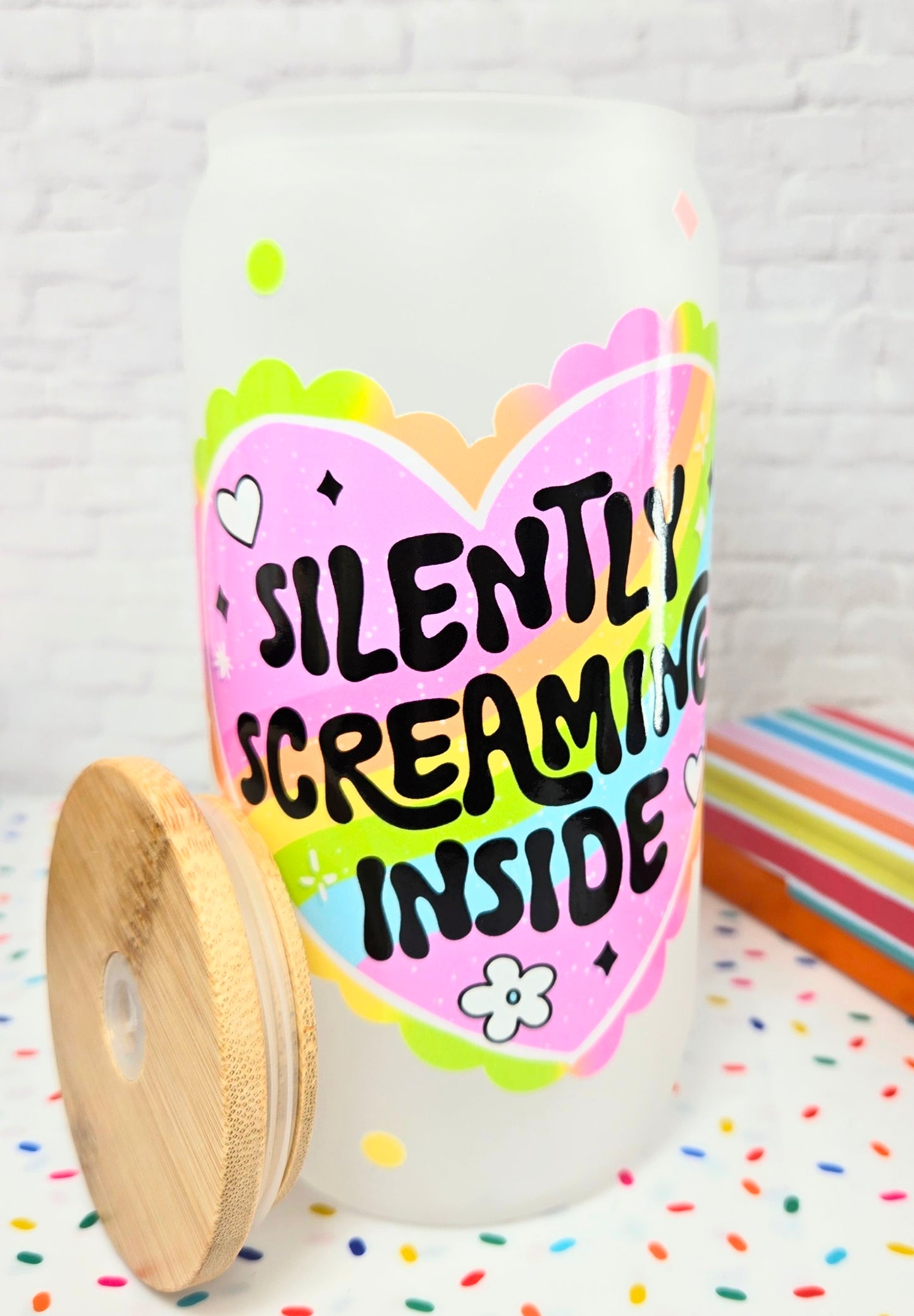 Silently Screaming Inside Glass Cup
