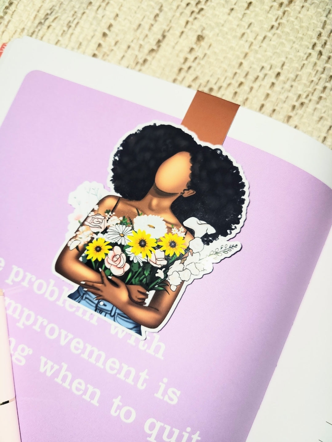 Flowered Girl Magnetic Bookmark