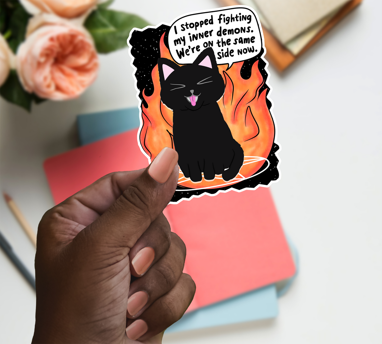 Stopped Fighting Demons Sticker