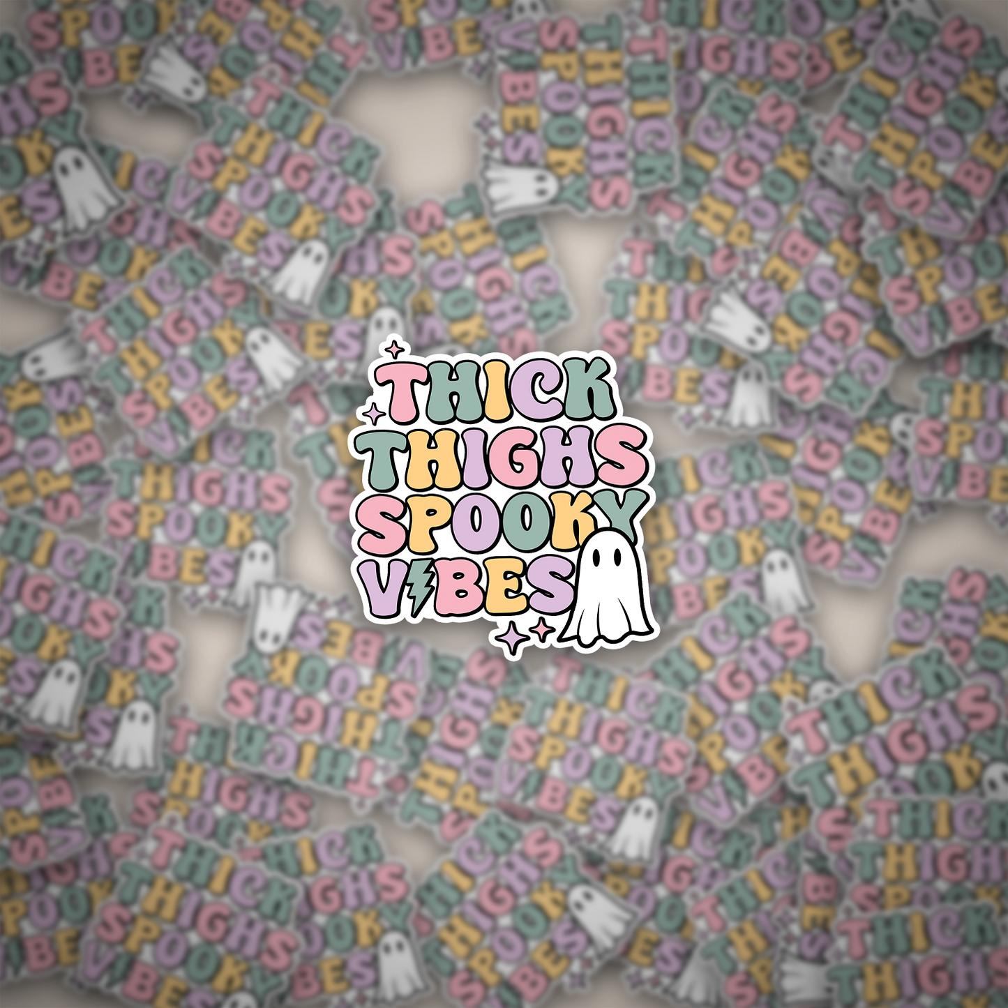 Thick Thighs Spooky Vibes Sticker