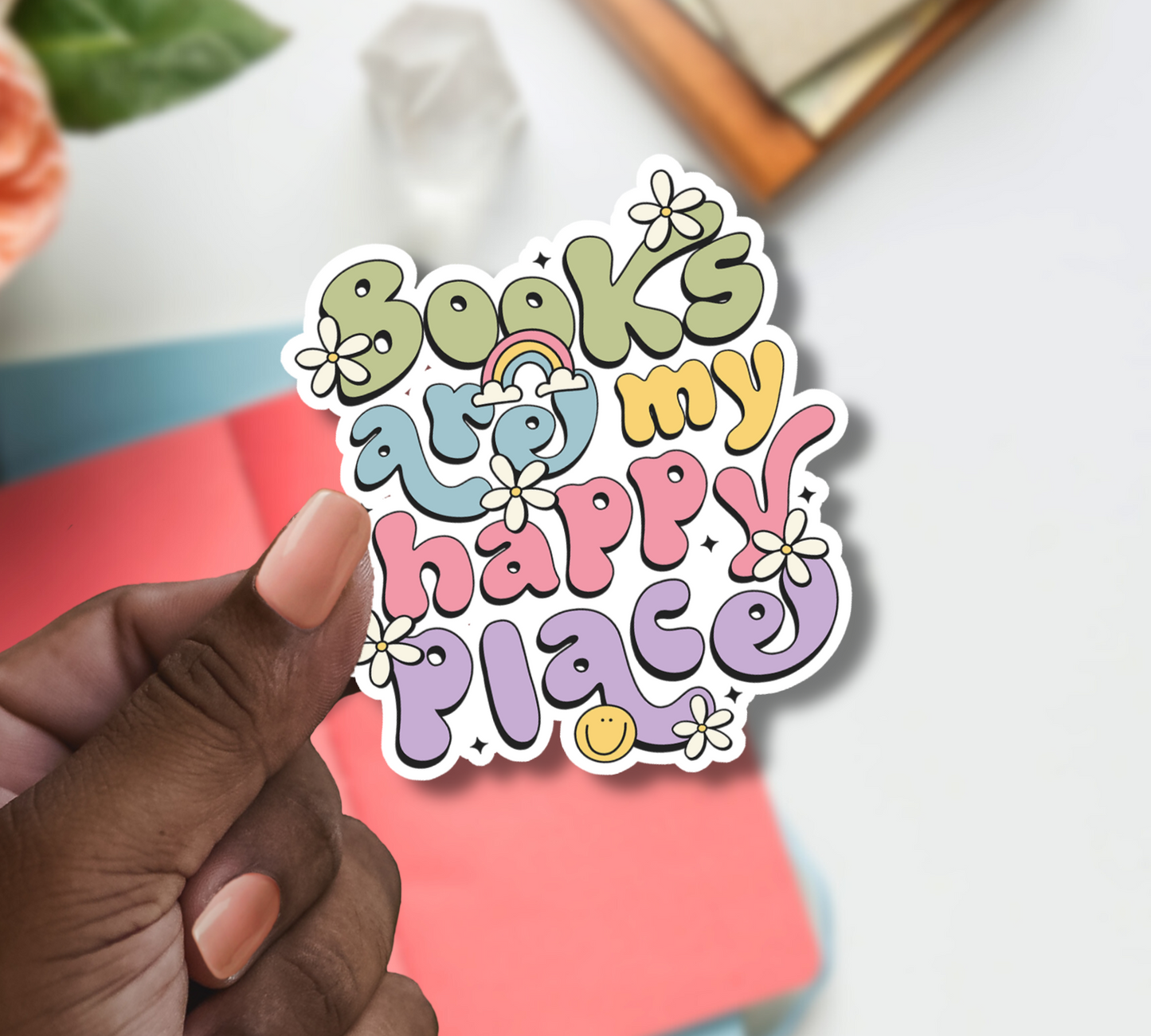 Books Are My Happy Place Sticker