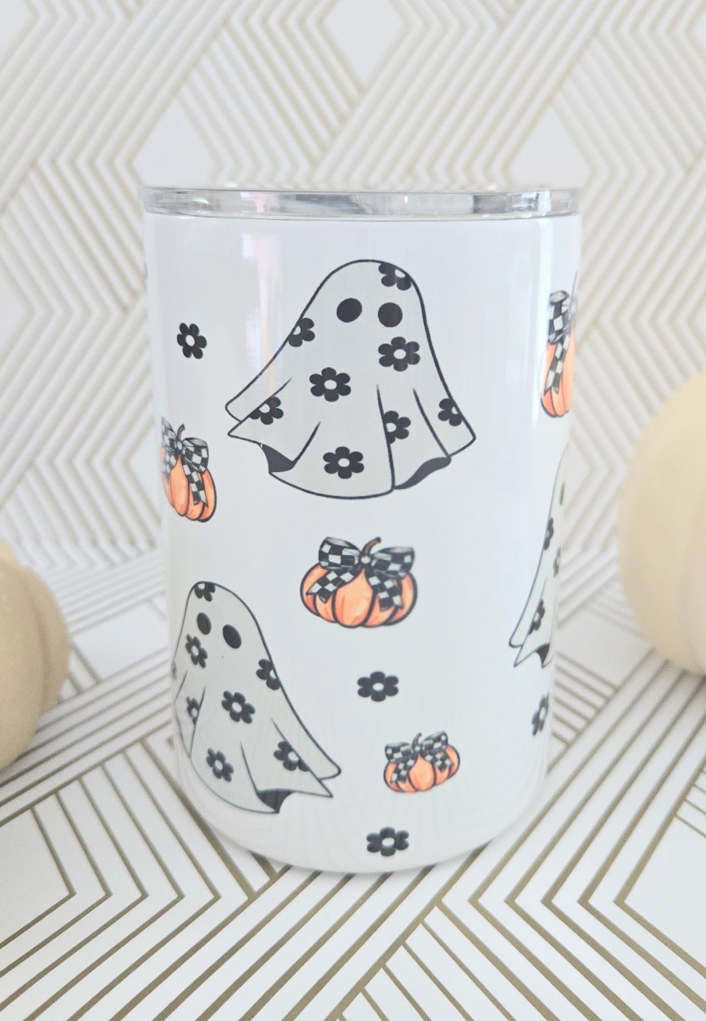 Coquette Pumpkin Bows Ghost Short Tumbler