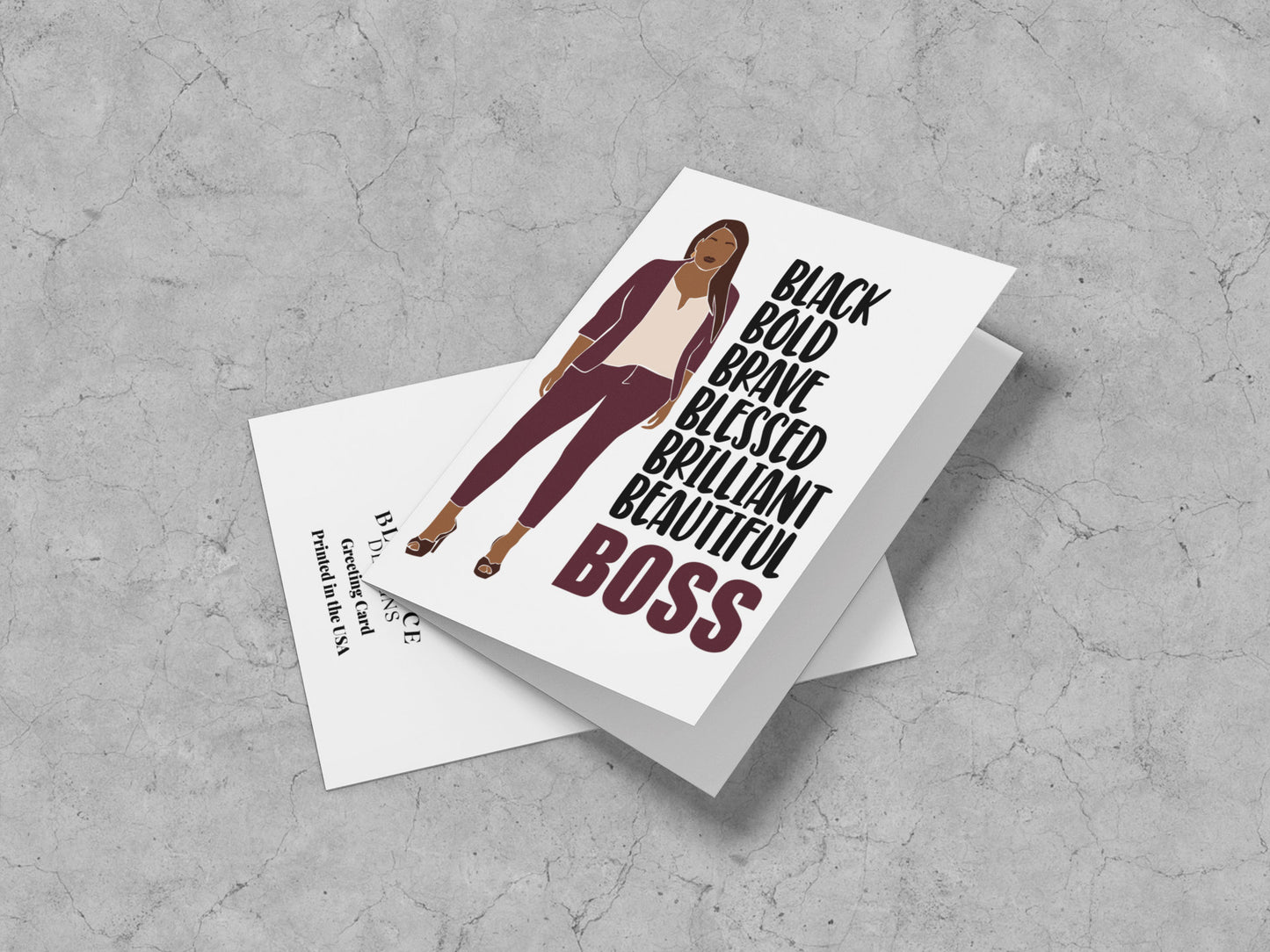 Black. Brilliant. Blessed. BOSS Greeting Card WS