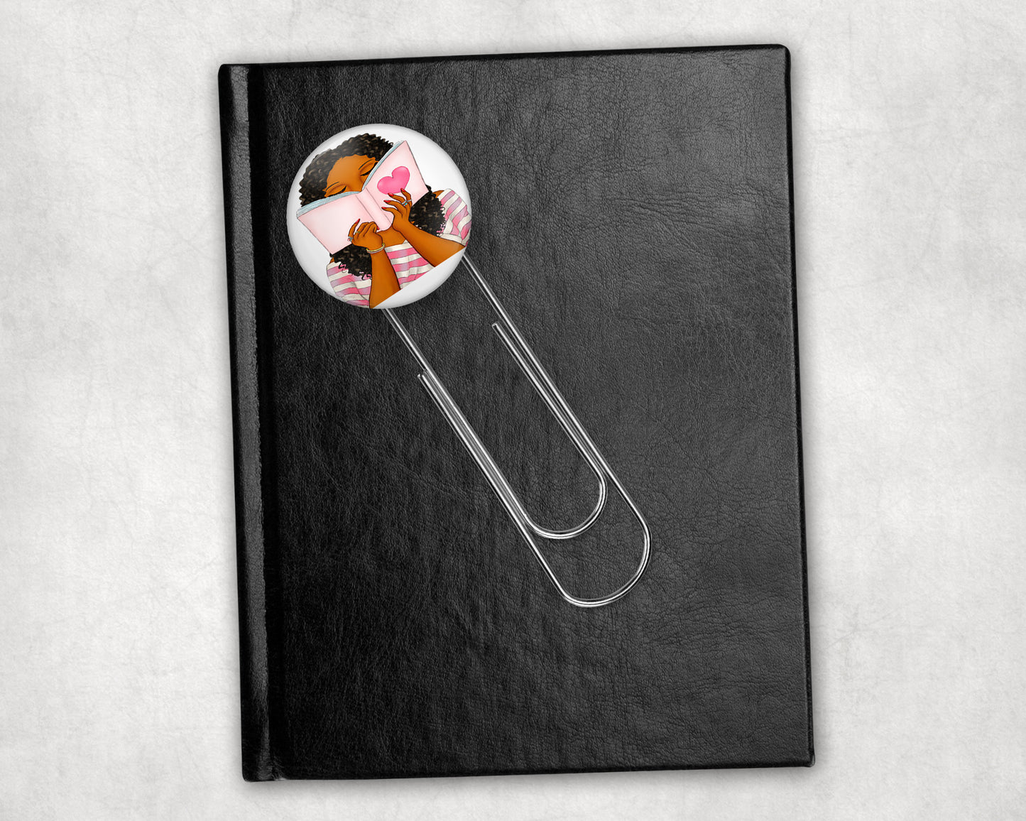 Reading Girl Button Bookmark