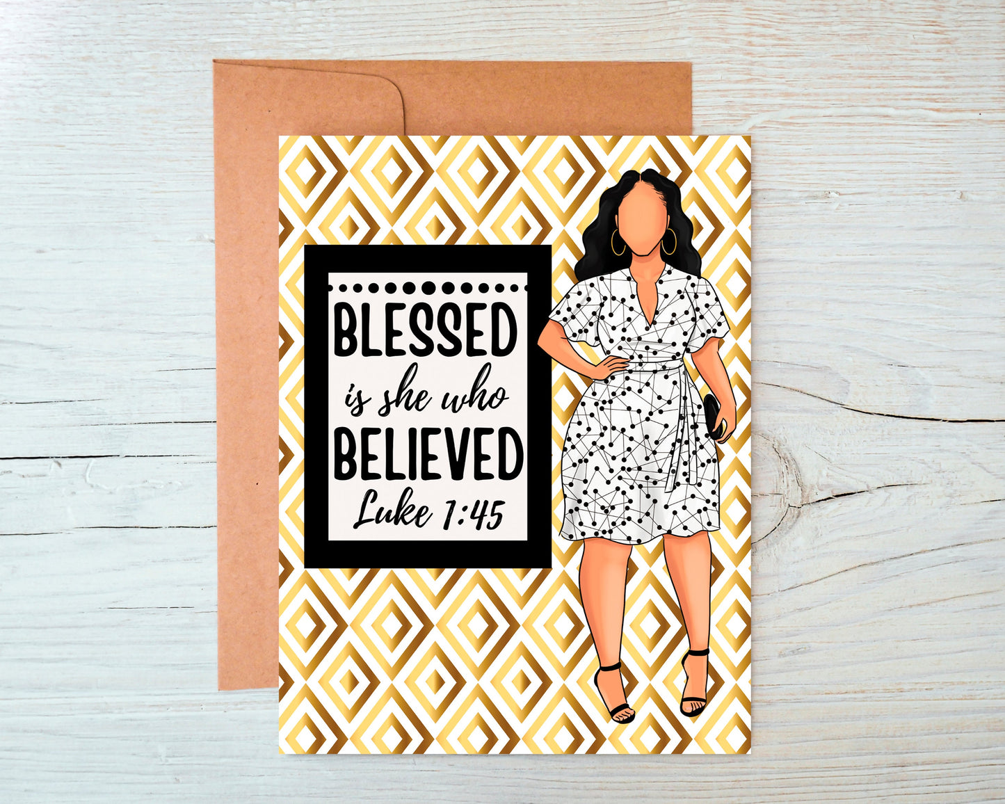 Blessed Is She Greeting Card WS
