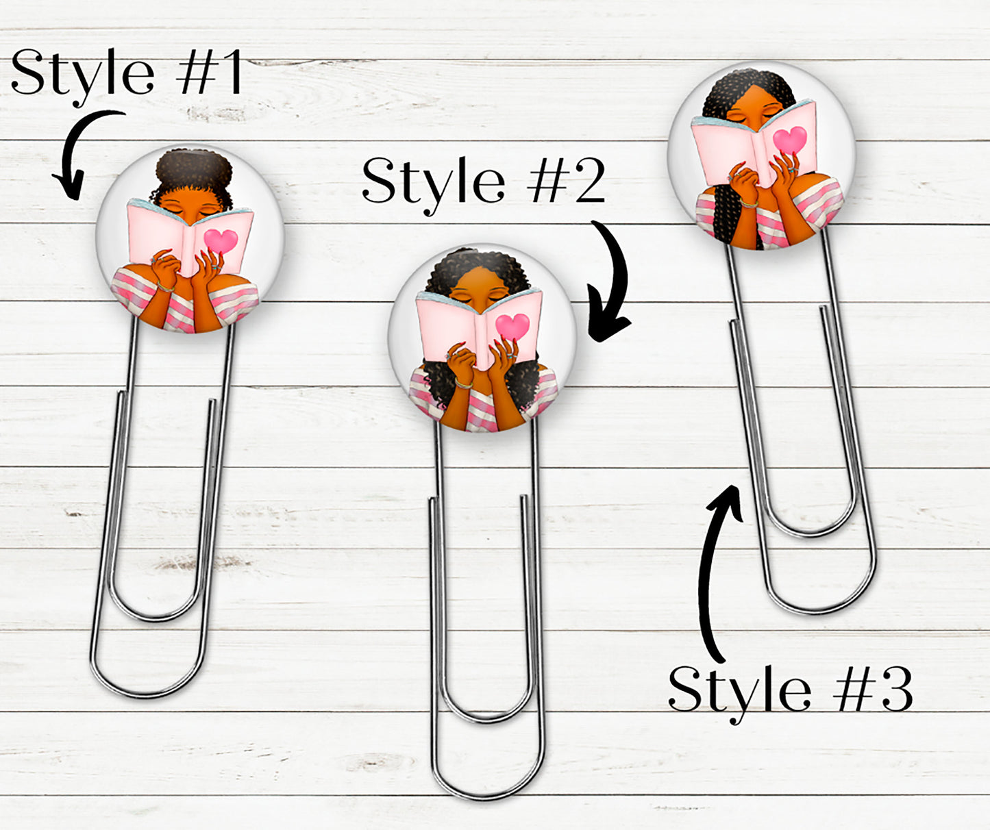 Reading Girl Button Bookmark