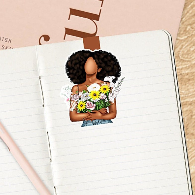 Flowered Girl Magnetic Bookmark WS