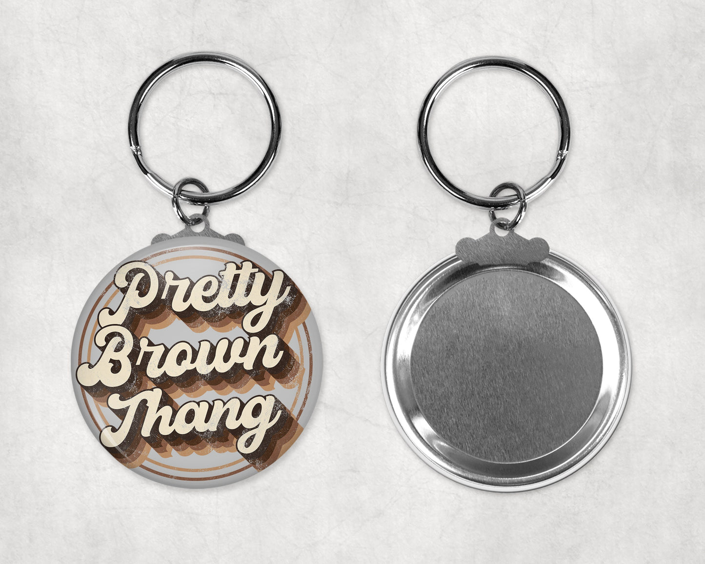 Pretty Brown Thang Button Key Chain