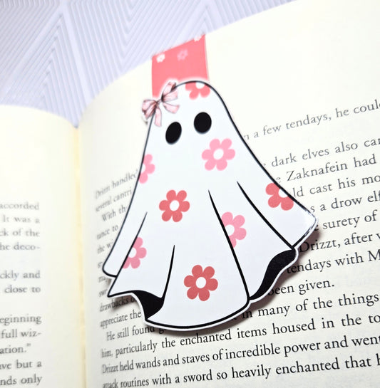 Coquette Pink Bows Ghost Magnetic Bookmark