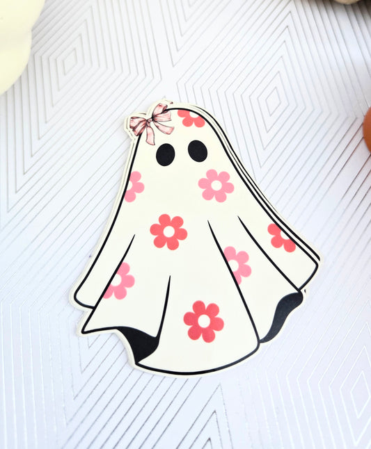 Coquette Pink Bows Ghost Sticker