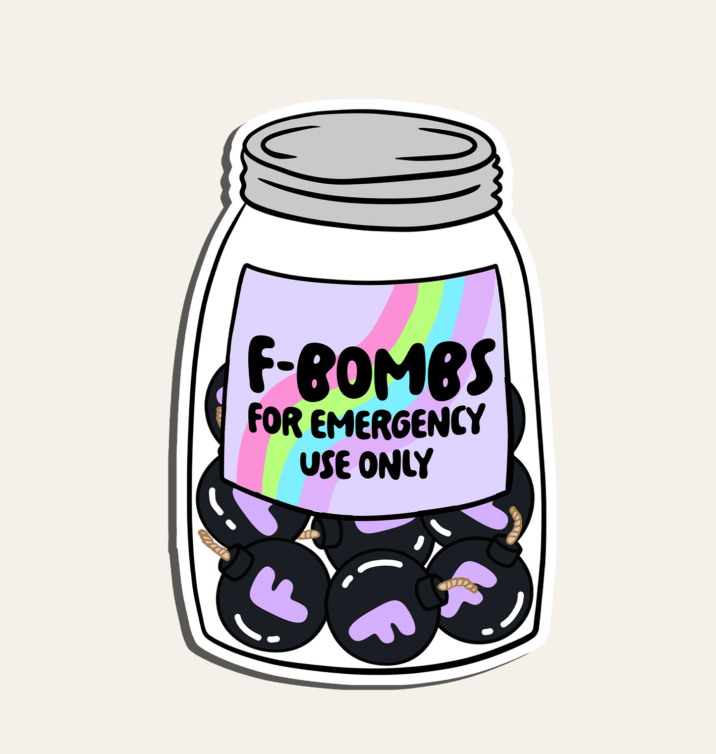 F Bombs Jar Sticker