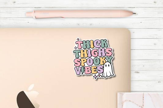 Thick Thighs Spooky Vibes Sticker