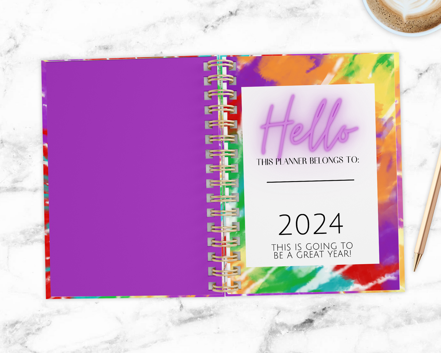 Tie Dye Motivational Planner