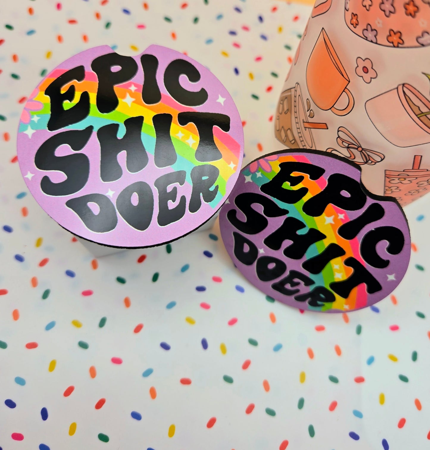 Epic Shit Doer Car Coasters