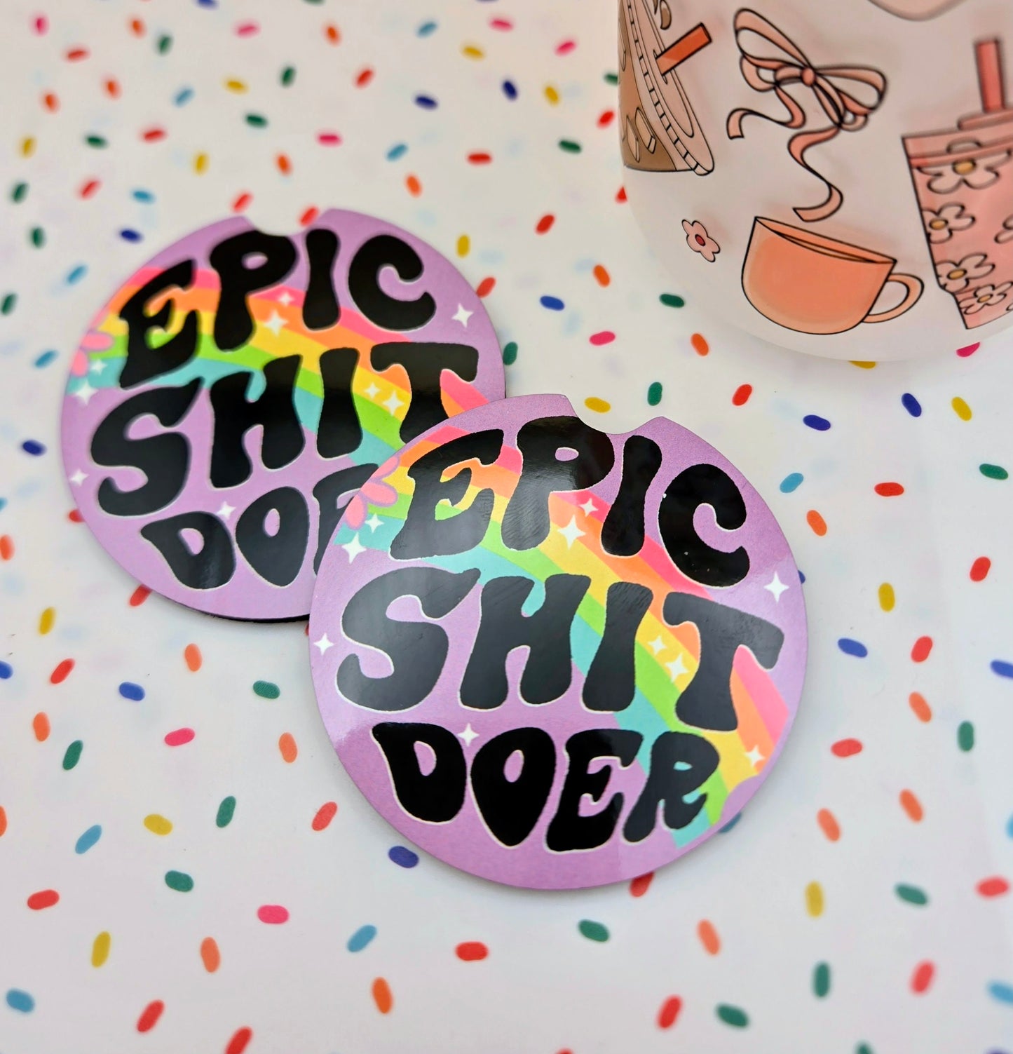 Epic Shit Doer Car Coasters