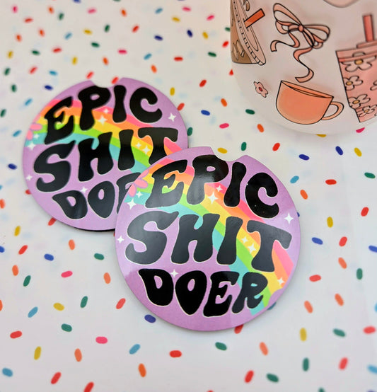 Epic Shit Doer Car Coasters