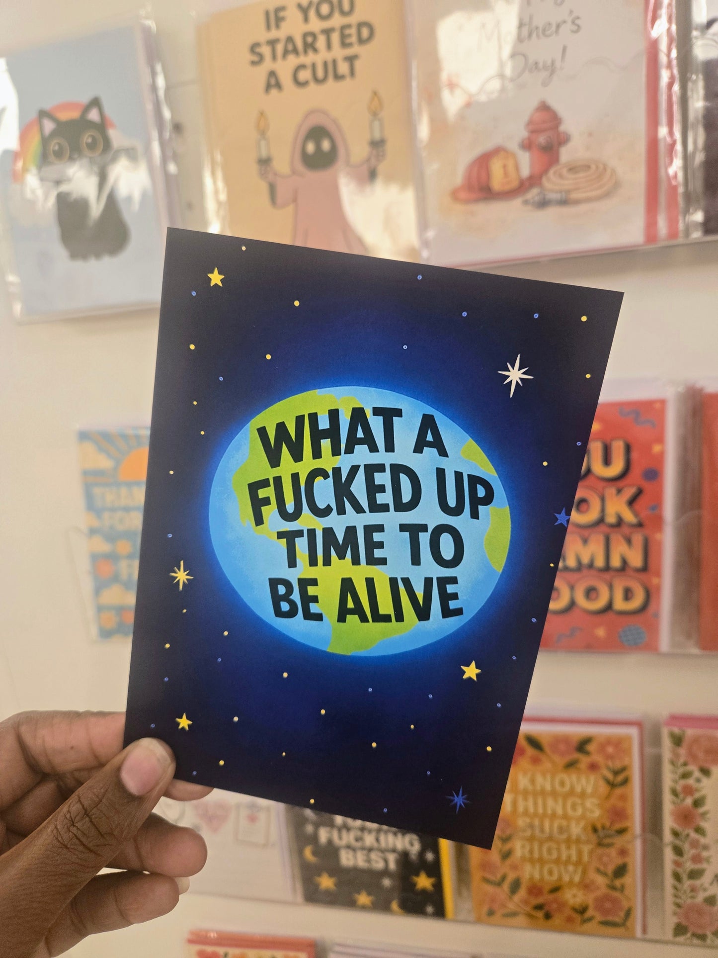 What a Fucked Up Time Greeting Card