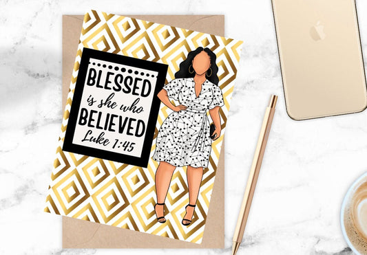 Blessed Is She Greeting Card WS