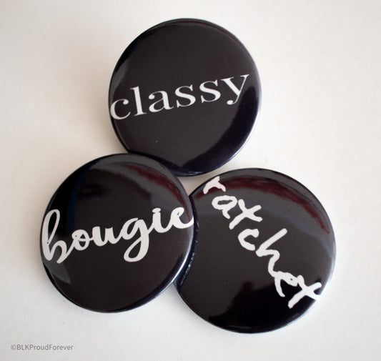 Classy Bougie Ratchet Pinback Button Set